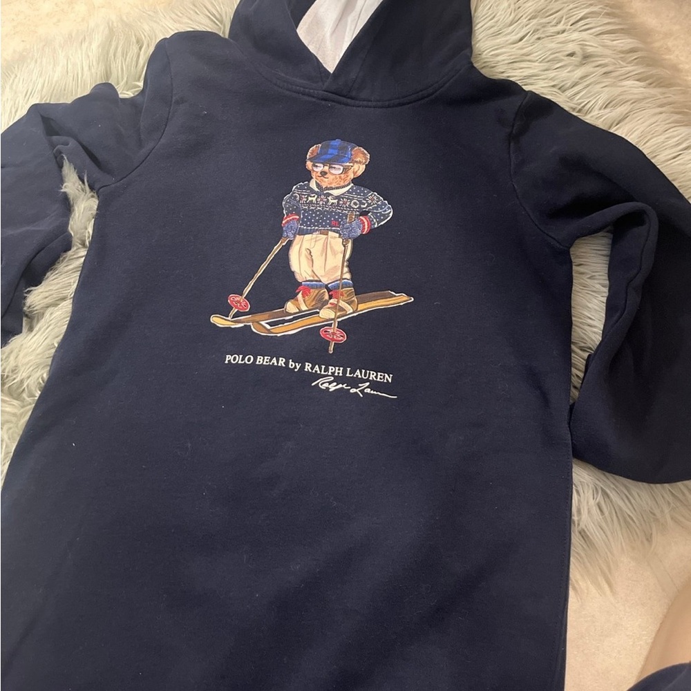 Ralph Lauren Kids Navy Polo Bear Hoodie dress